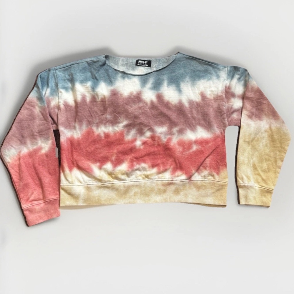 Jolie & Joy By FCT With Love Tie Dye Cropped Size Large Pullover Coastal beachy
